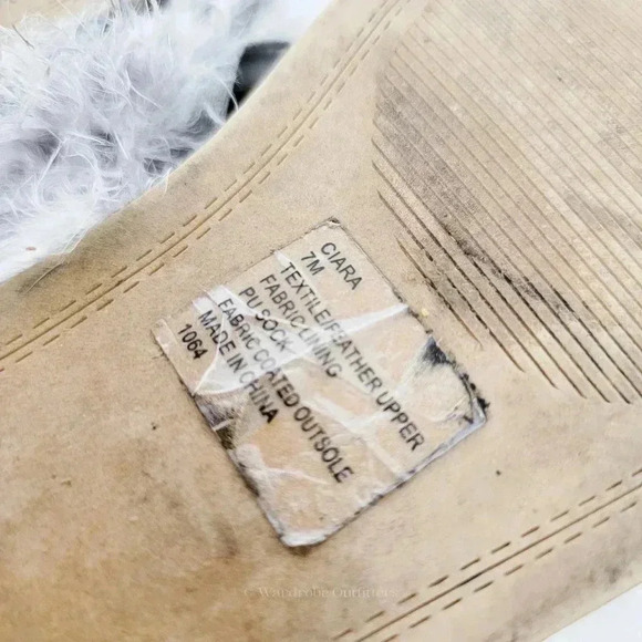 Steve Madden Boa Feather Ciara Slide Sandals - 7 - Picture 7 of 7